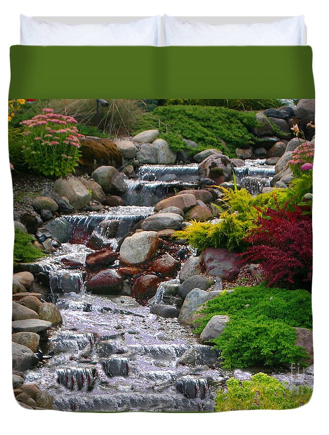 Waterfall Duvet Cover featuring the photograph Waterfall by Tom Prendergast