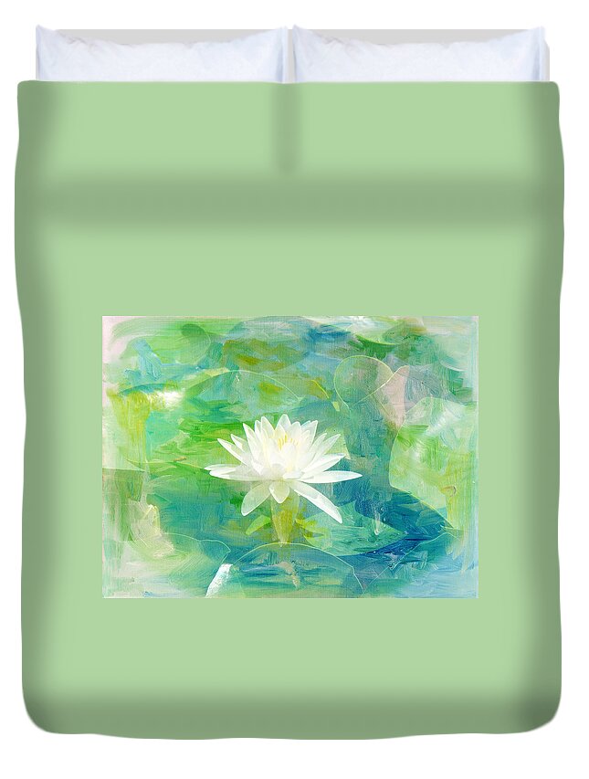 Waterlily Duvet Cover featuring the photograph Waterlily Wildflower by Carol Senske