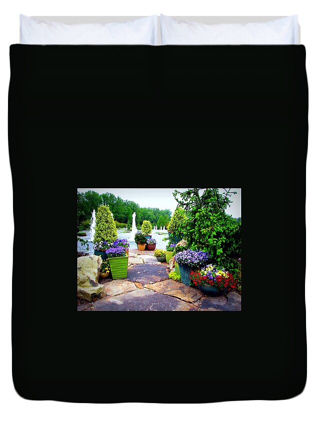 Nature Duvet Cover featuring the photograph Waterway Path by Pamela Hyde Wilson