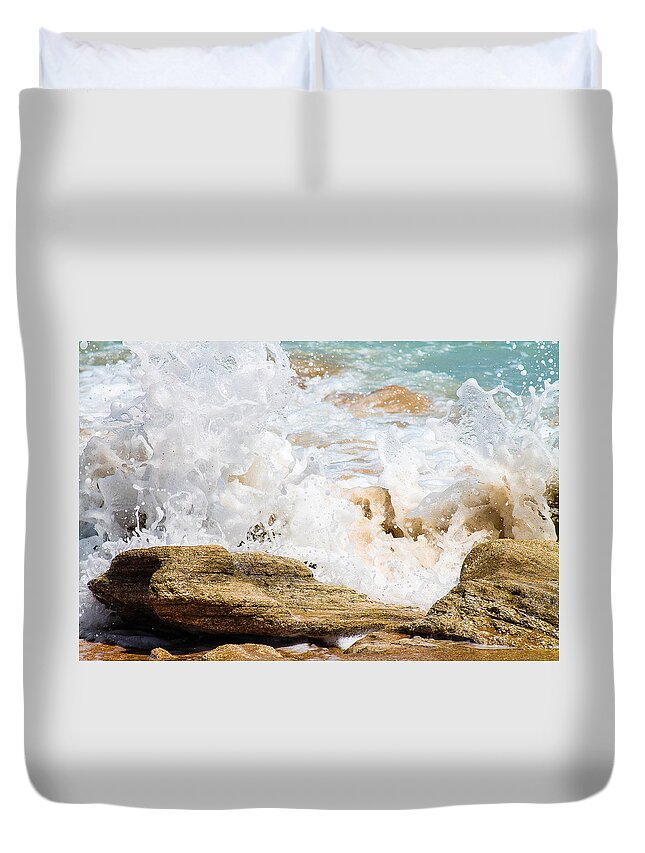 Ocean Duvet Cover featuring the photograph Wave Wonder by Jessica Brown