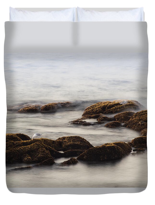 Rockport Duvet Cover featuring the photograph Waves and Rocks by Stoney Stone