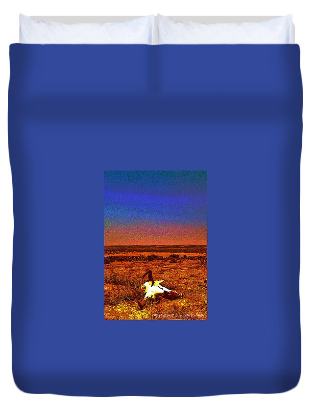 Western Duvet Cover featuring the photograph Way Out West by Amanda Smith