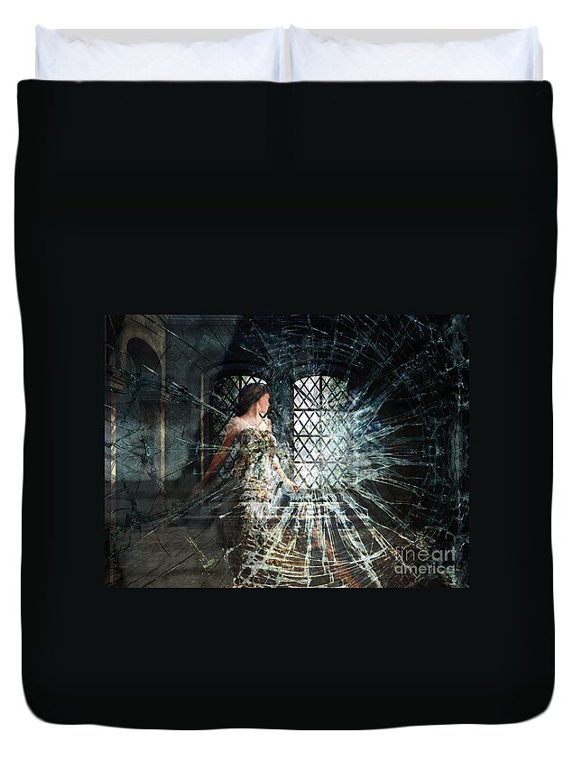 Glass Duvet Cover featuring the digital art We Are Glass by Lianne Schneider