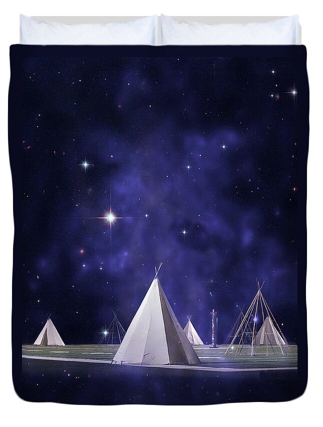 Tepee Duvet Cover featuring the photograph We Are One Tribe by Laura Fasulo