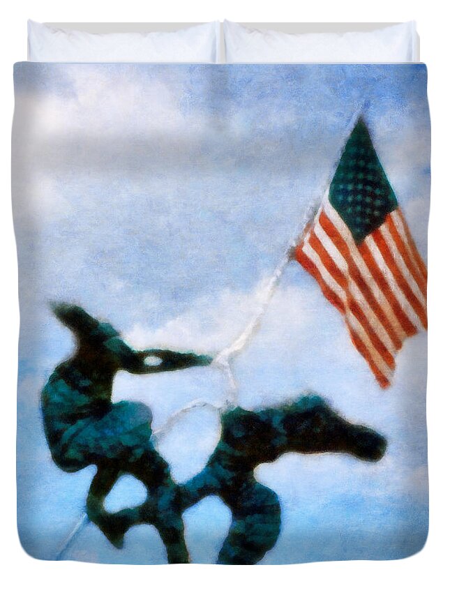 America Duvet Cover featuring the photograph We The People by Michelle Calkins