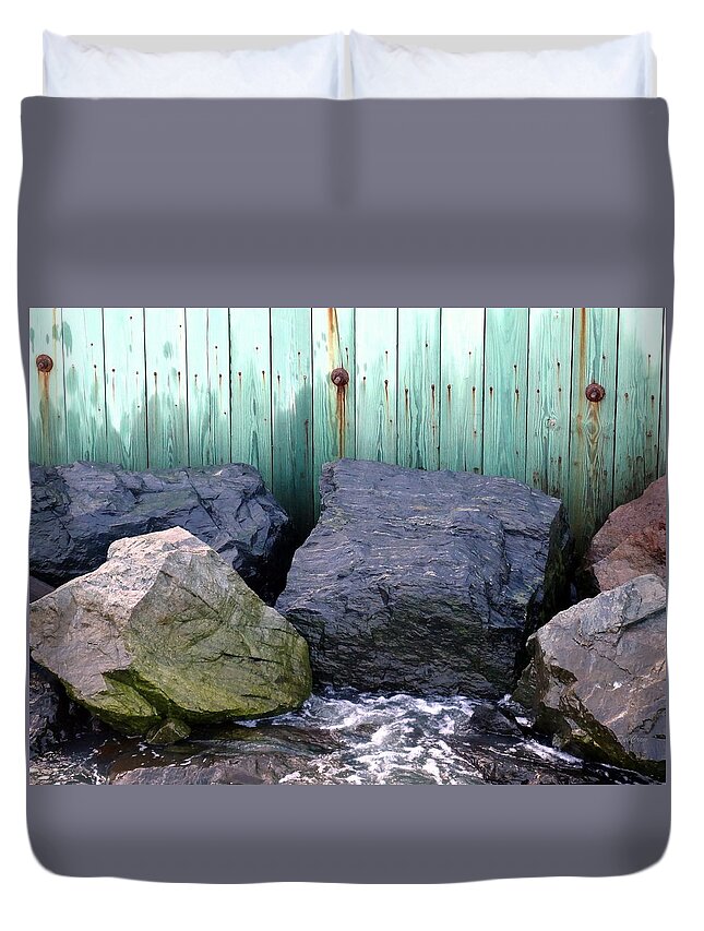 Rocks Duvet Cover featuring the photograph Weatherbeaten by Deborah Crew-Johnson
