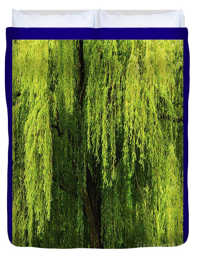 Weeping Willow Duvet Cover featuring the photograph Weeping Willow Tree Enchantment by Carol F Austin