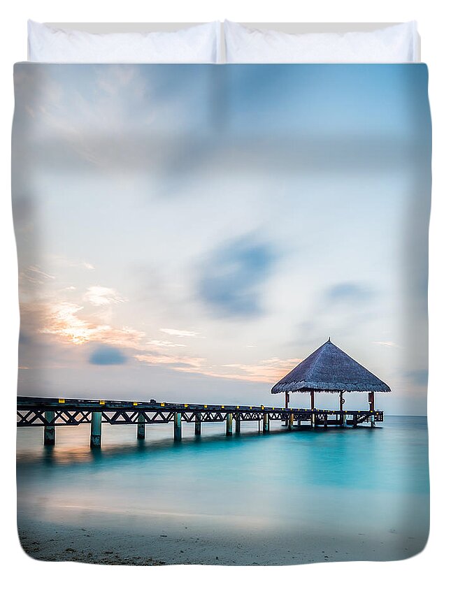 Atoll Duvet Cover featuring the photograph Welcome by Hannes Cmarits