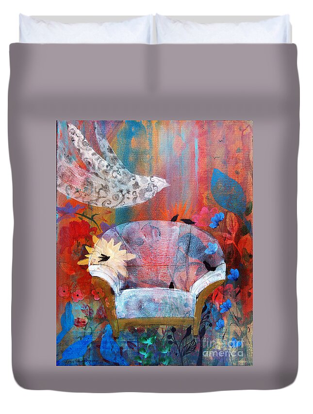 Welcome Home Duvet Cover featuring the painting Welcome Home by Robin Pedrero