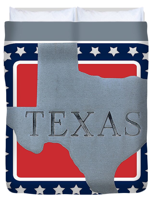 State Of Texas Sign Duvet Cover featuring the photograph Welcome to the state of Texas by Alexandra Till