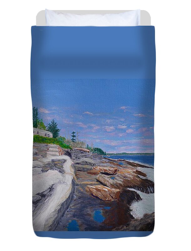 Cottage Duvet Cover featuring the painting Weske Cottage by Scott W White