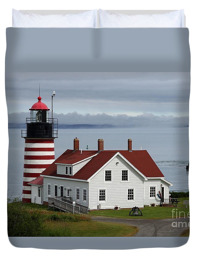 West Quody Head Light Duvet Cover featuring the photograph West Quody Head Light by Christiane Schulze Art And Photography