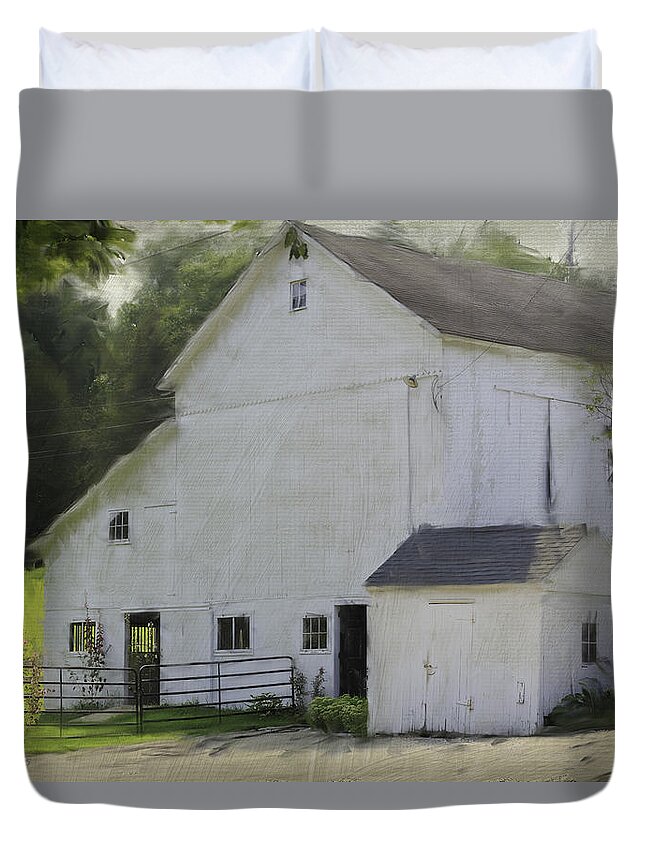 Barn Duvet Cover featuring the photograph Westport Barn by Fran Gallogly