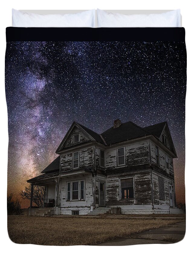 Milky Way Duvet Cover featuring the photograph What Once Was by Aaron J Groen