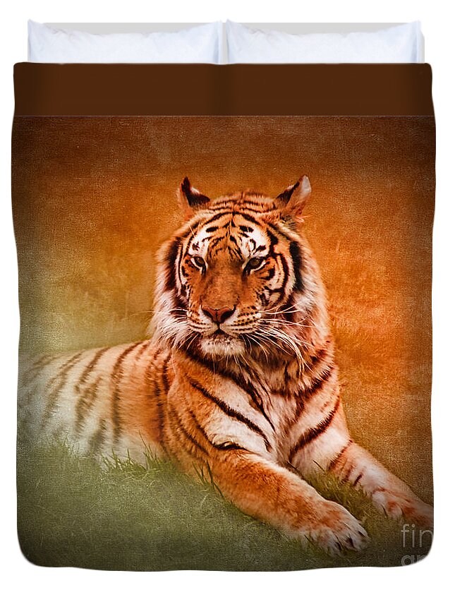 Bengal Tiger Duvet Cover featuring the photograph What's New Pussycat? by Betty LaRue