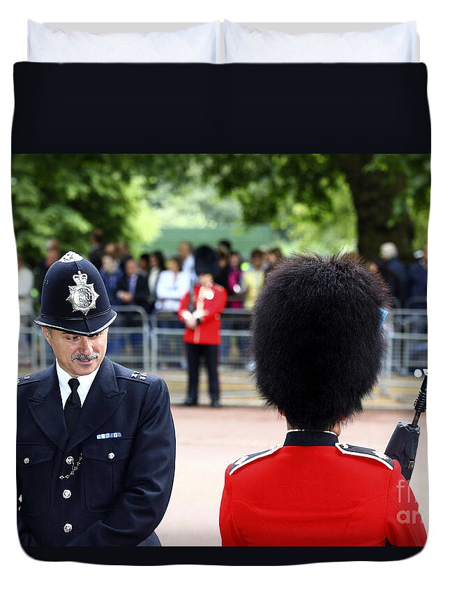 London Duvet Cover featuring the photograph Where Can I Get a Uniform Like That by James Brunker
