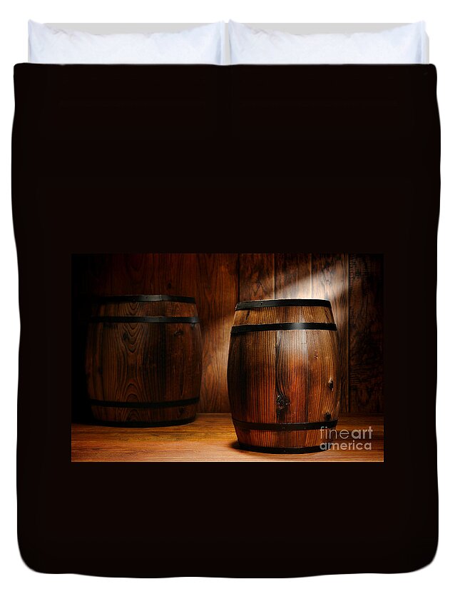 Barrel Duvet Cover featuring the photograph Whisky Barrel by Olivier Le Queinec