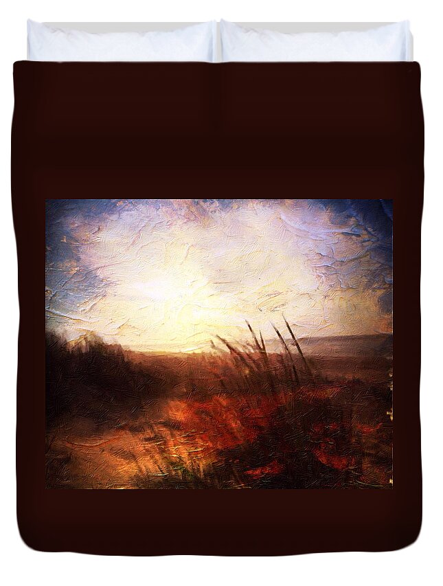 Shores Duvet Cover featuring the painting Whispering Shores by M.A by Mark Taylor