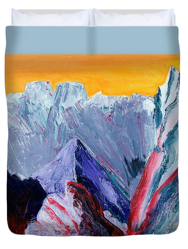 Mountains Painting Duvet Cover featuring the painting White Canyon by Kandyce Waltensperger