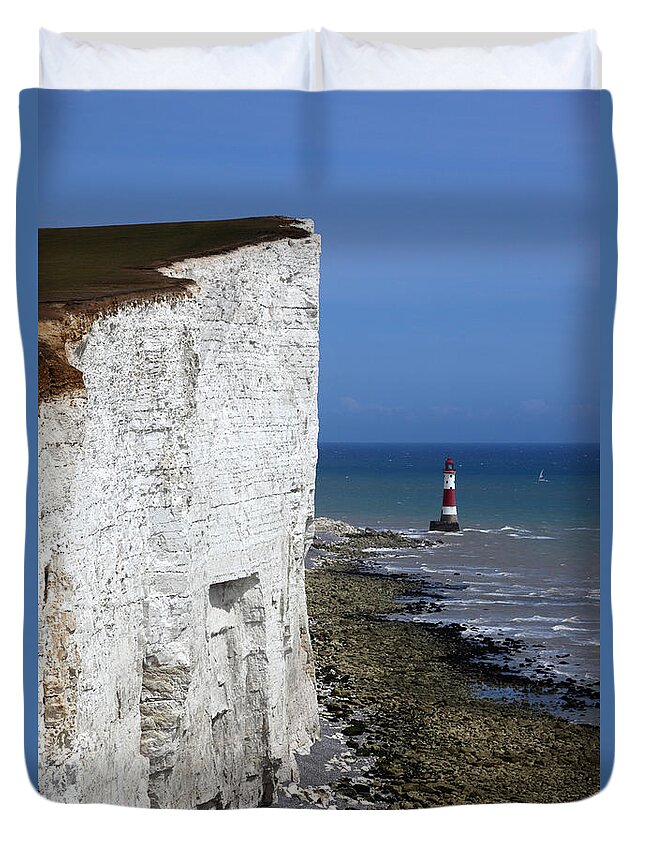 Beachy Head Duvet Cover featuring the photograph White cliffs of England by James Brunker