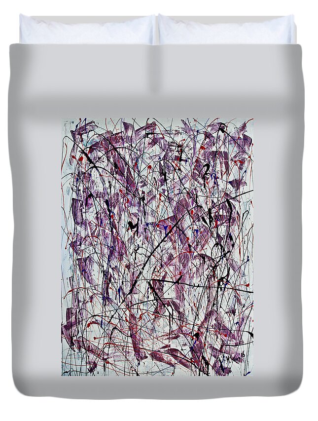 Abstract Duvet Cover featuring the painting White Nostalgia by Maxim Komissarchik