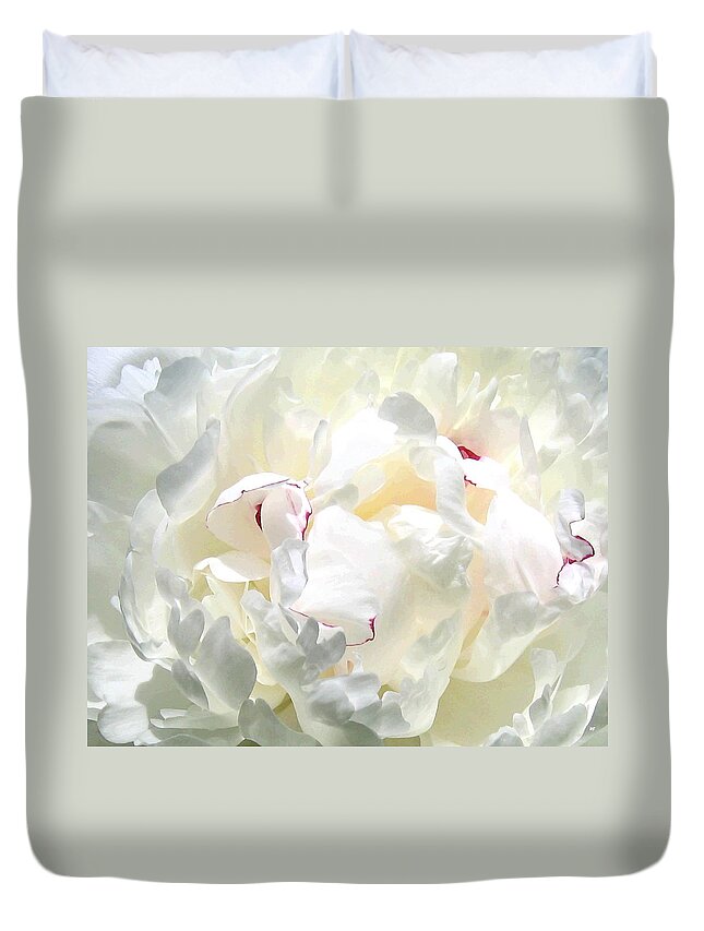  White Peony Duvet Cover featuring the photograph White Peony by Will Borden