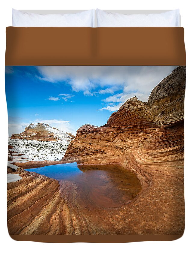 Sunset Duvet Cover featuring the photograph White Pocket Utah 2 by Larry Marshall