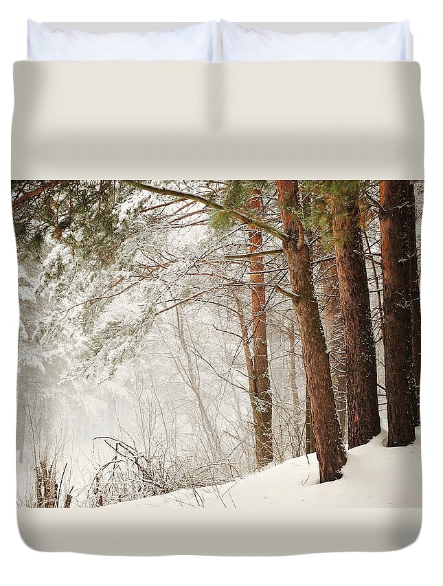 Snow Duvet Cover featuring the photograph White Silence by Jenny Rainbow