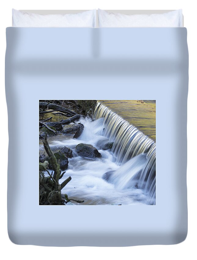 River Clwyd Duvet Cover featuring the photograph White Water by Spikey Mouse Photography