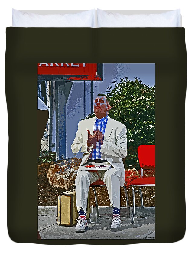 Forest Gump Duvet Cover featuring the digital art Who is Ur Bubba by Joseph Coulombe