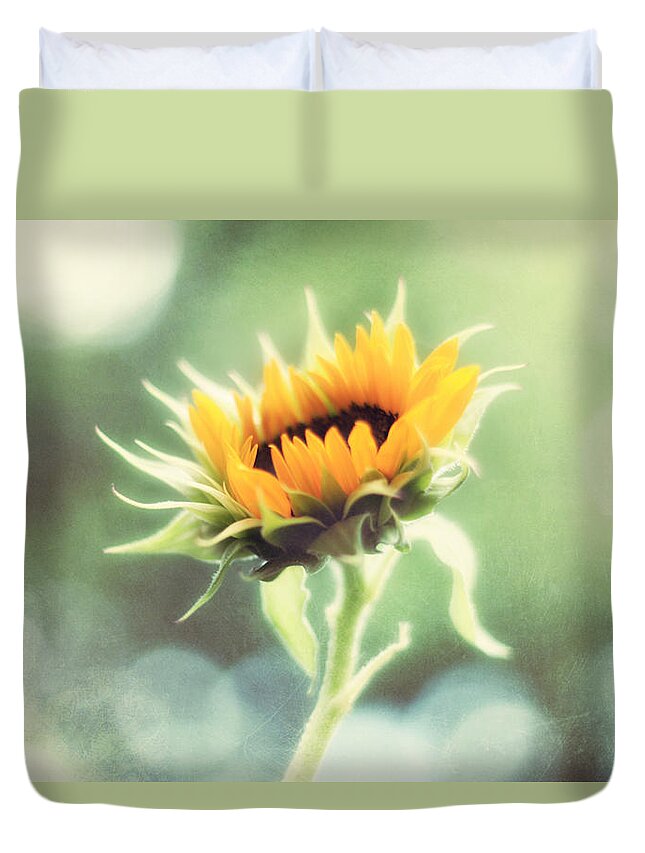 Sunflower Duvet Cover featuring the photograph Wild and Free by Amy Tyler