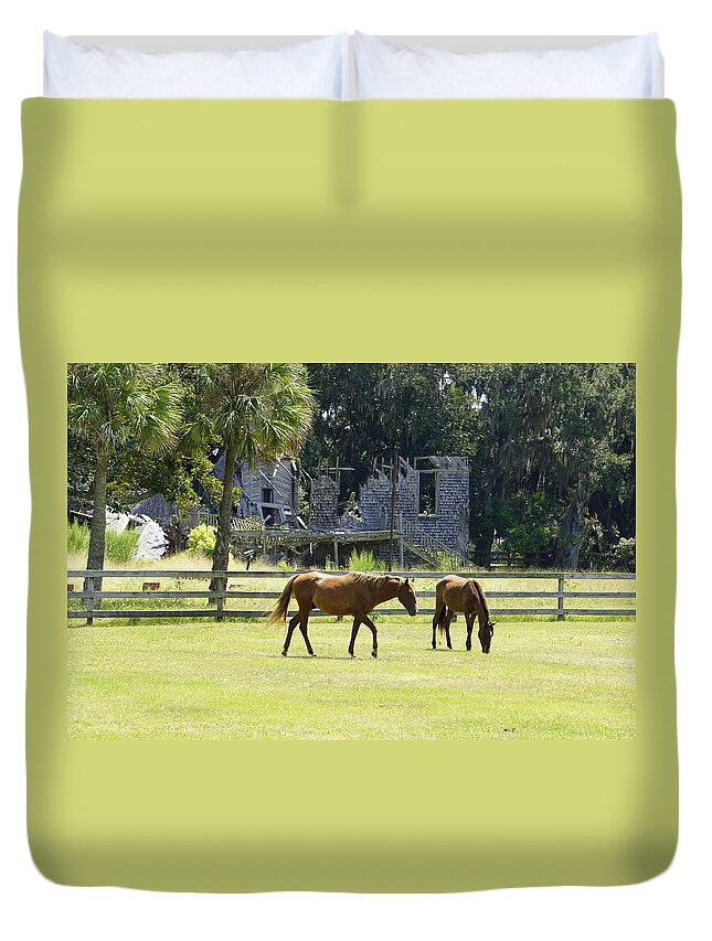 Cumberland Island Duvet Cover featuring the photograph Wild Cumberland by Laurie Perry