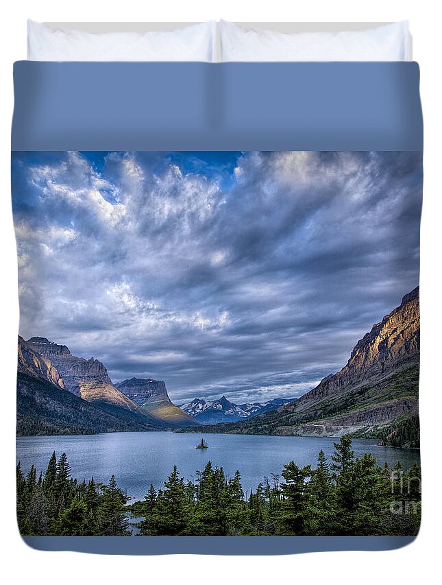  Glacier Duvet Cover featuring the photograph Wild Goose Island Glacier Park by Timothy Hacker