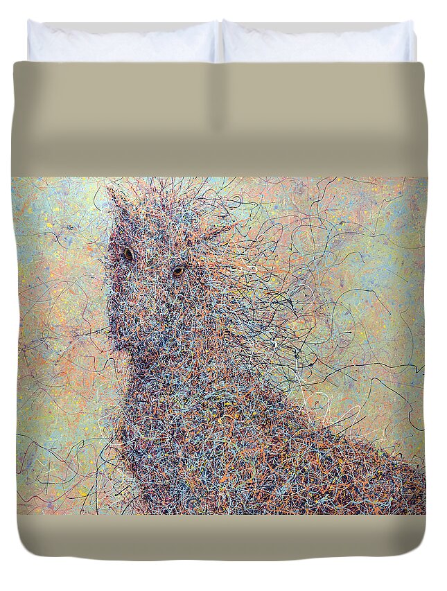 Wild Horse Duvet Cover featuring the painting Wild Horse by James W Johnson