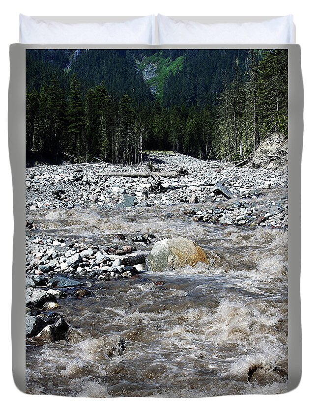 Nisqually River Duvet Cover featuring the photograph Wild River by Edward Hawkins II