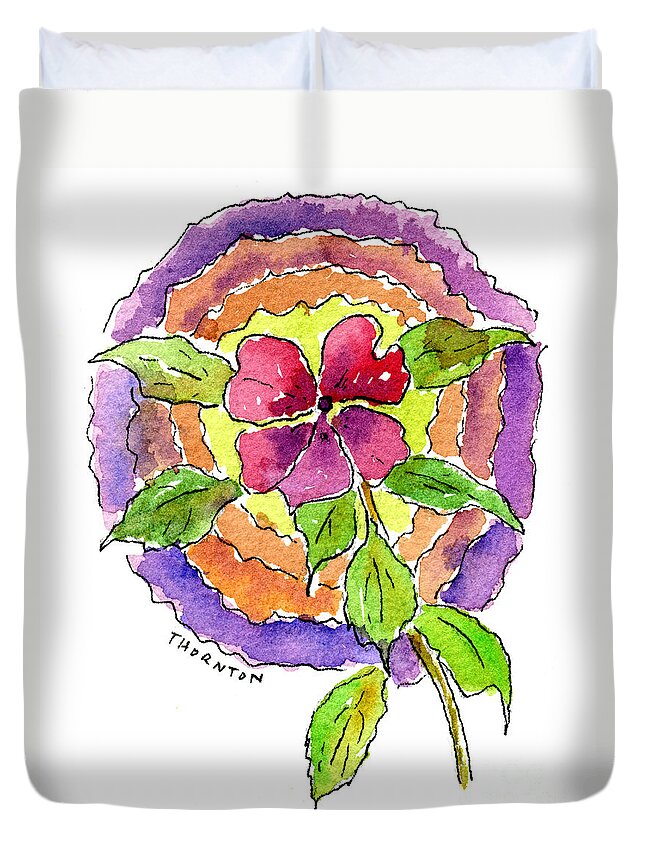 Wildflower Duvet Cover featuring the painting Wild Wildflower by Diane Thornton