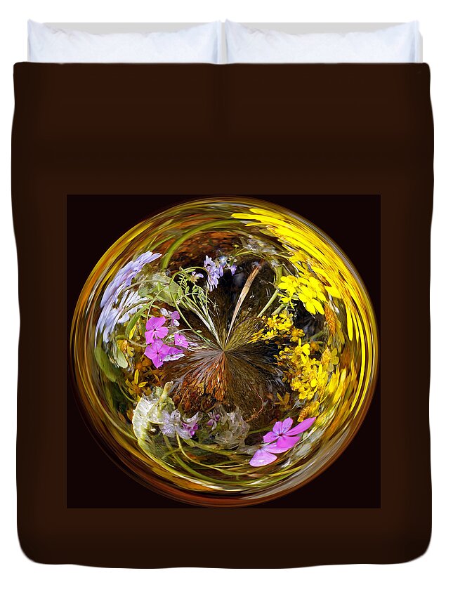 Abstract Duvet Cover featuring the photograph Wildflower Paperweight by Gary Holmes
