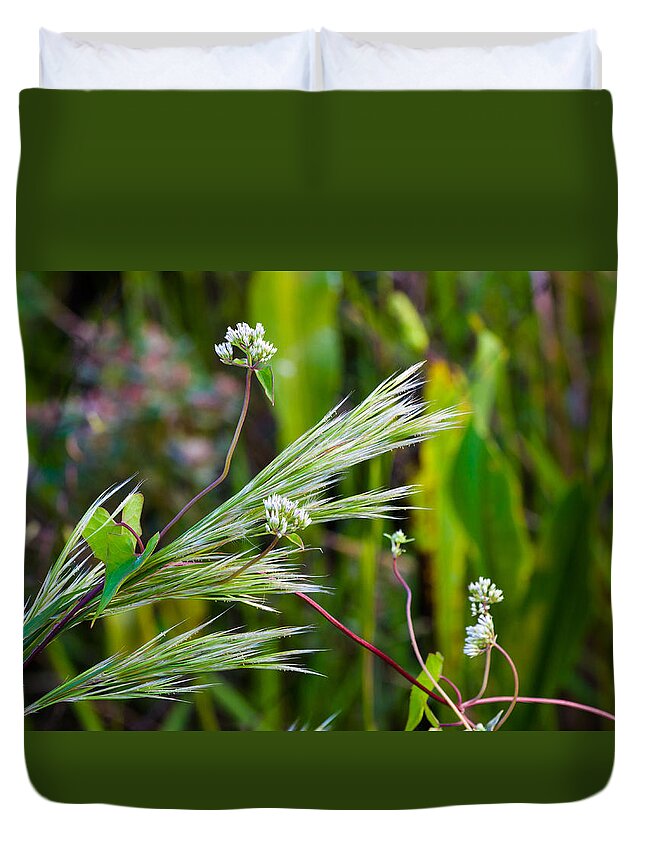 Wild Flowers Duvet Cover featuring the photograph Wildflowers and Grasses by Ed Gleichman
