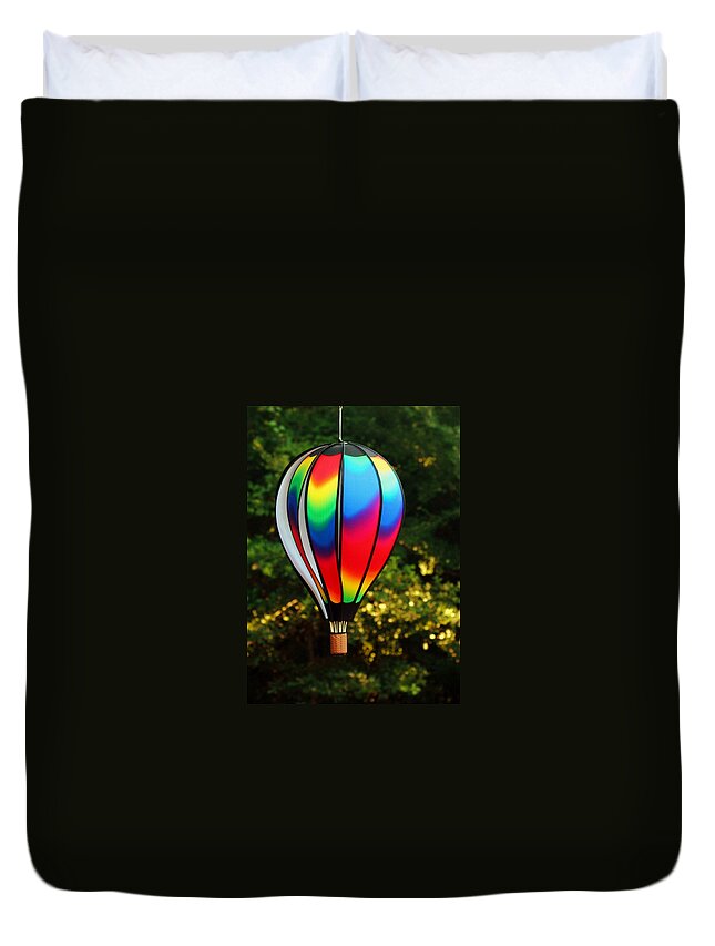 Wind Duvet Cover featuring the photograph Wind Catcher Balloon by Farol Tomson