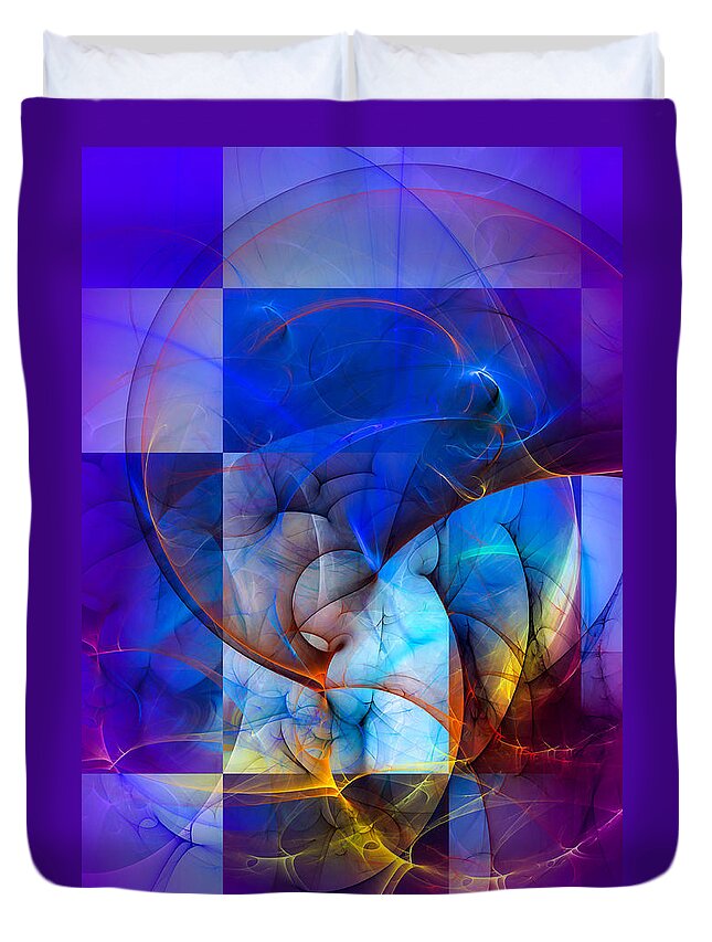 Abstract Duvet Cover featuring the digital art Wind in your sails - Abstract Art by Modern Abstract