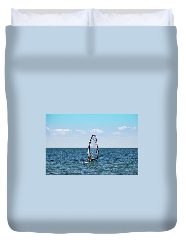Windsurfer Duvet Cover featuring the photograph Wind Surfer by Aimee L Maher ALM GALLERY