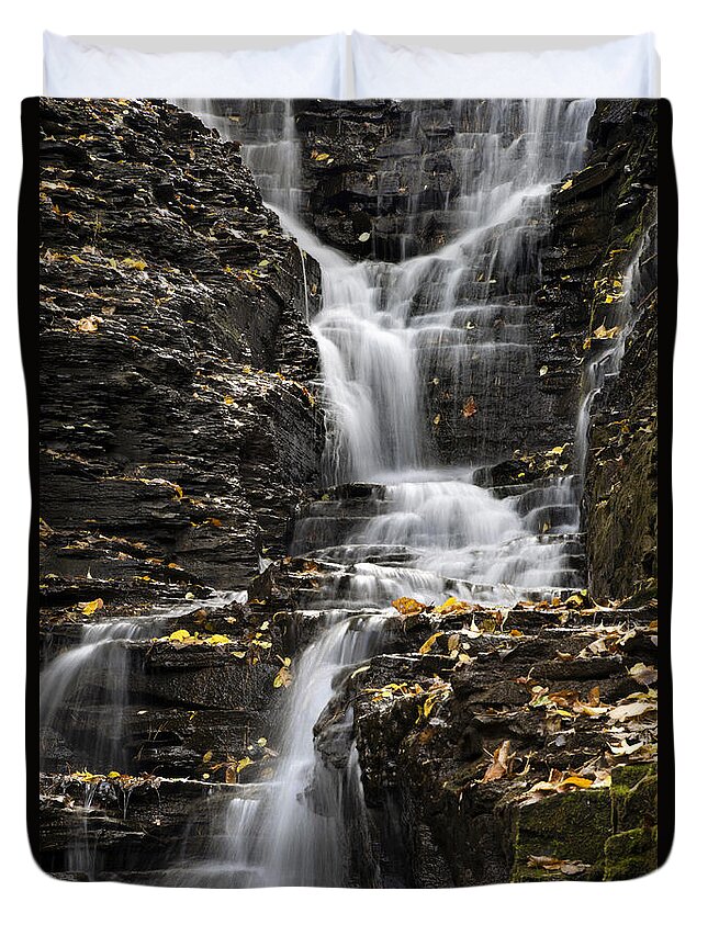 Buttermilk Falls Duvet Cover featuring the photograph Winding Waterfall by Christina Rollo