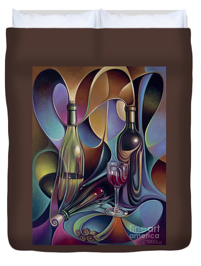 Wine Duvet Cover featuring the painting Wine Spirits by Ricardo Chavez-Mendez