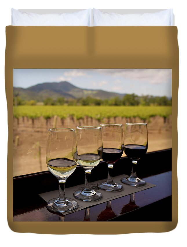 Wine Duvet Cover featuring the photograph Wine Train Tasting by Michele Myers