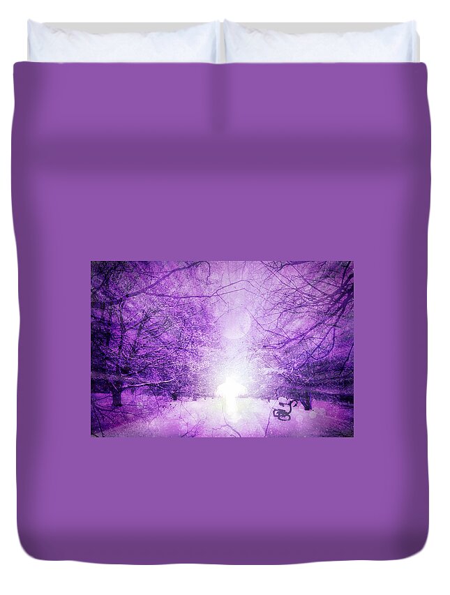 Winter Duvet Cover featuring the digital art Winter Angel by Lilia S