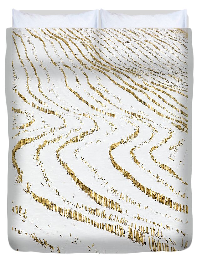 Winter Duvet Cover featuring the photograph Winter Cornfield by Alan L Graham