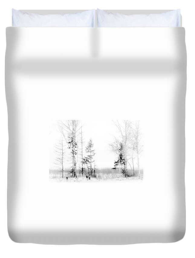 Jenny Rainbow Fine Art Photography Duvet Cover featuring the photograph Winter Drawing by Jenny Rainbow