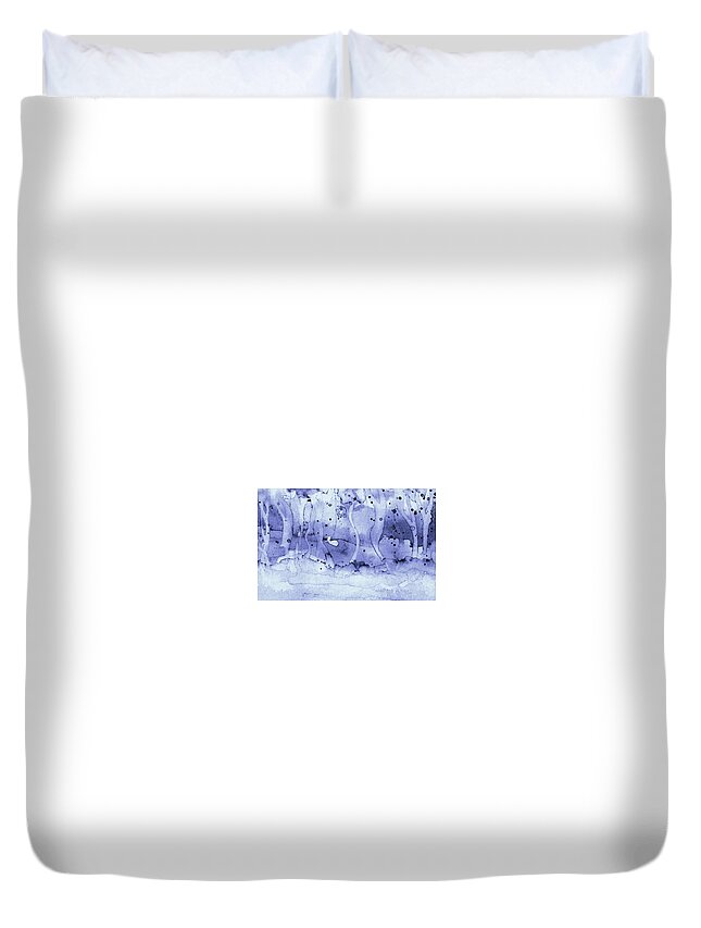 Winter Scene Duvet Cover featuring the painting Winter Fantasy by Hazel Holland
