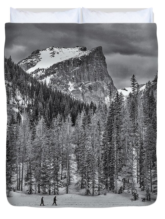 Snow Duvet Cover featuring the photograph Winter Hike by Darren White