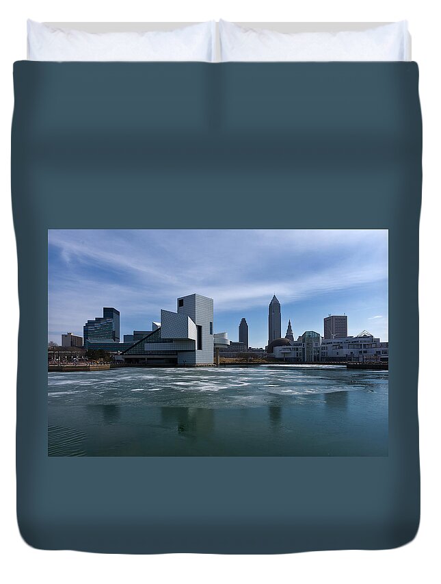 Cleveland Duvet Cover featuring the photograph Winter In Cleveland by Dale Kincaid